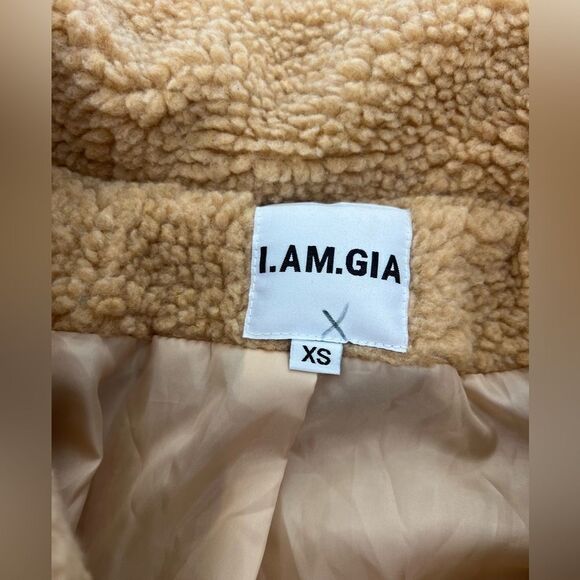 I.AM.GIA tan yellow Sherpa jacket size extra small women’s faux fur coat - Picture 2 of 5